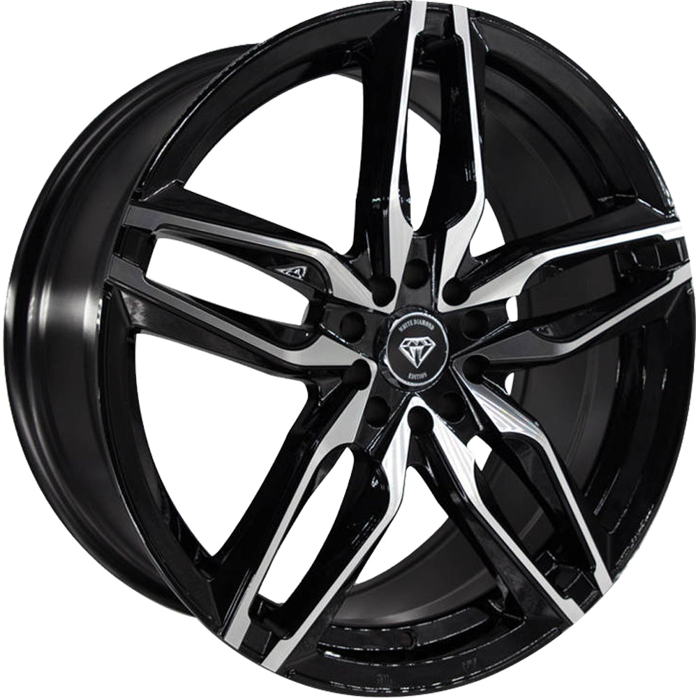 White Diamond W3299 Black Machined Wheel