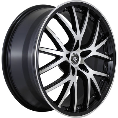 White Diamond W530 Black Machined Wheel