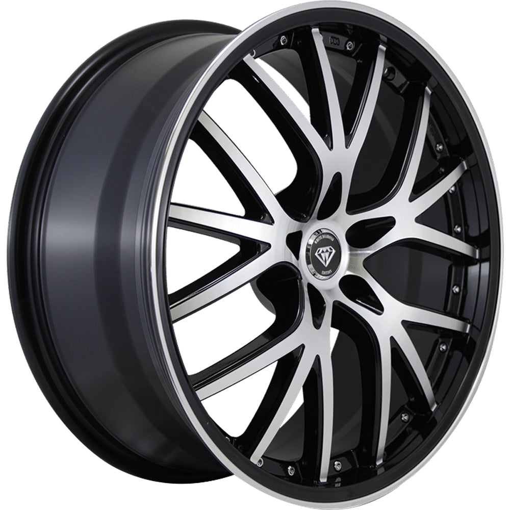 White Diamond W530 Black Machined Wheel