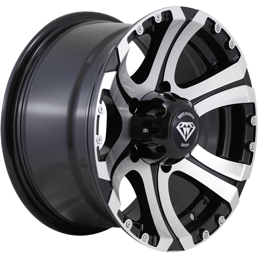 White Diamond W6006 Black Machined Wheel