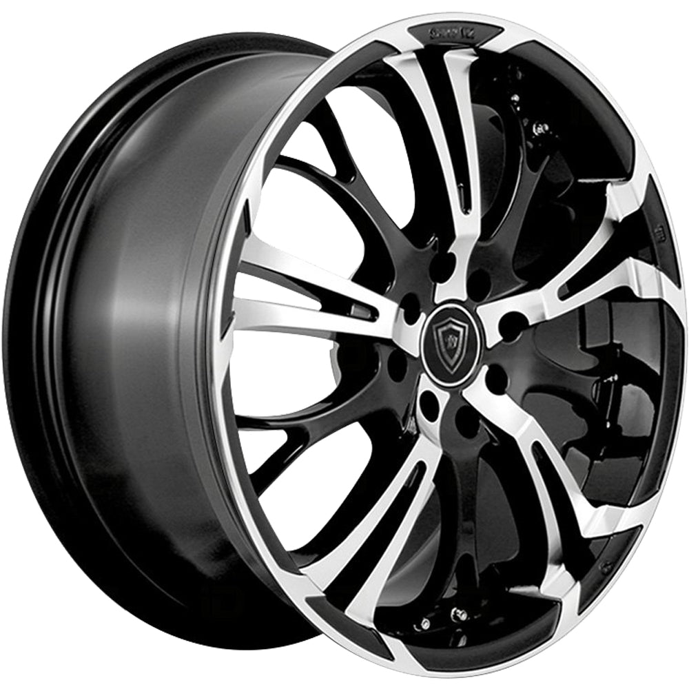 White Diamond W667 Black Machined Wheel