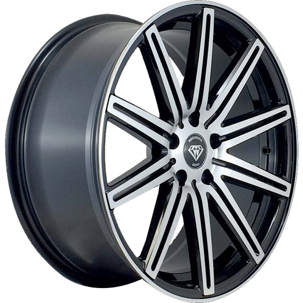 White Diamond W7103 Black Machined Wheel