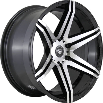 White Diamond W8154 Black Machined Wheel