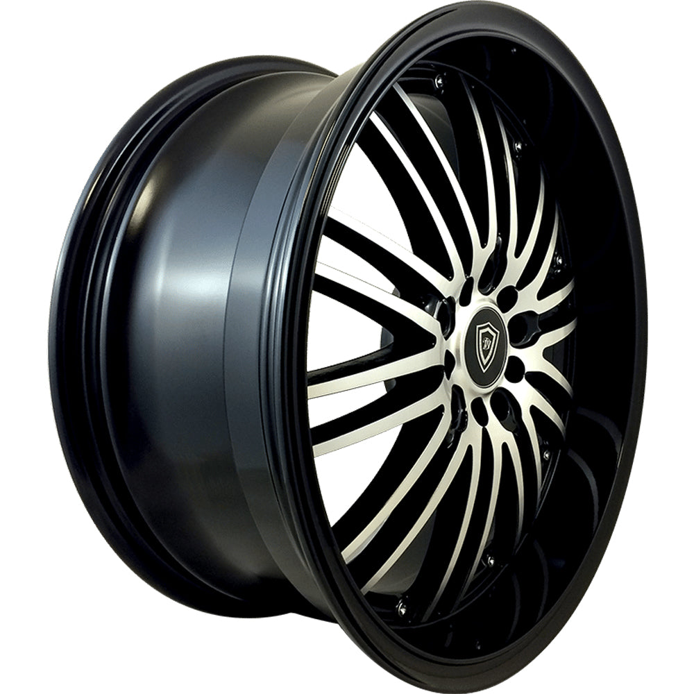 White Diamond W820 Black Machined Wheel