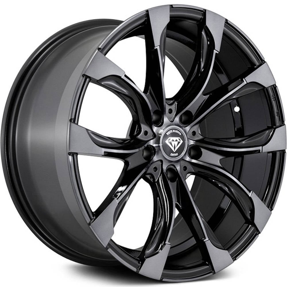 White Diamond W9534 Black Machined Wheel