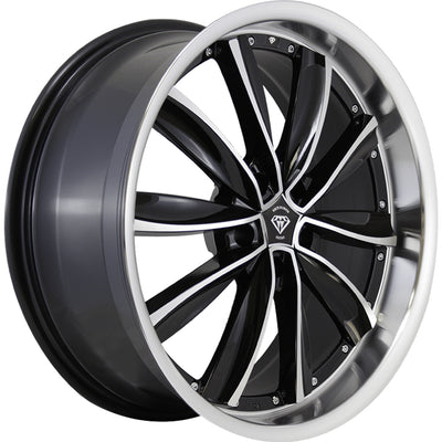White Diamond W981 Black Machined Wheel