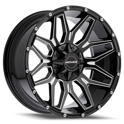 Wicked Offroad W825 Black Milled Wheel