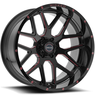 Wicked Offroad W903 Black Red Wheel