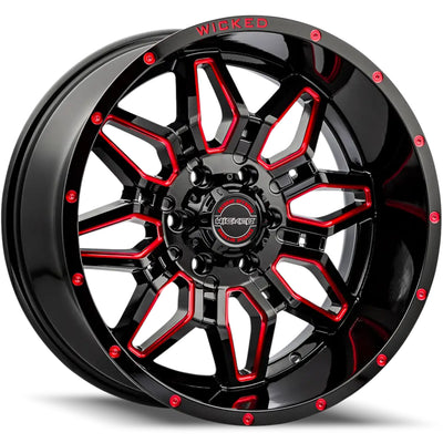 Wicked Offroad W909 Black Red Wheel