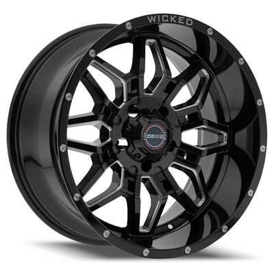 Wicked Offroad W909B Black Milled Wheel