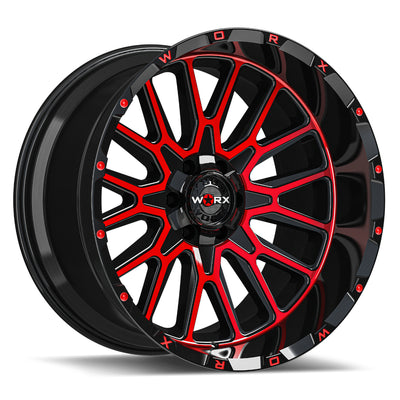 Worx 818MBR Black Red Milled Wheel