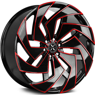 Xcess X04 Black Red Milled Wheel