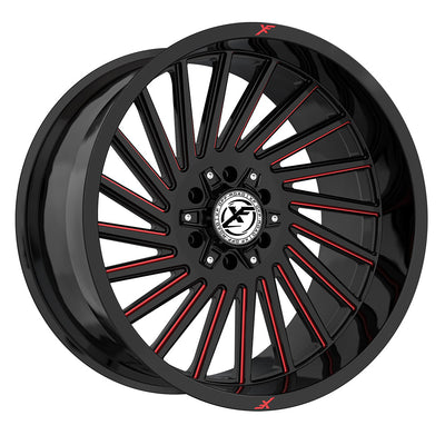 XF Off-Road XF-239 24x14 -76mm Gloss Black & Red Milled