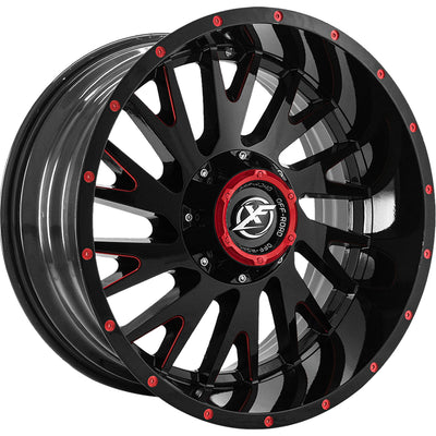 XF Offroad XF-221 Black Red Milled Wheel