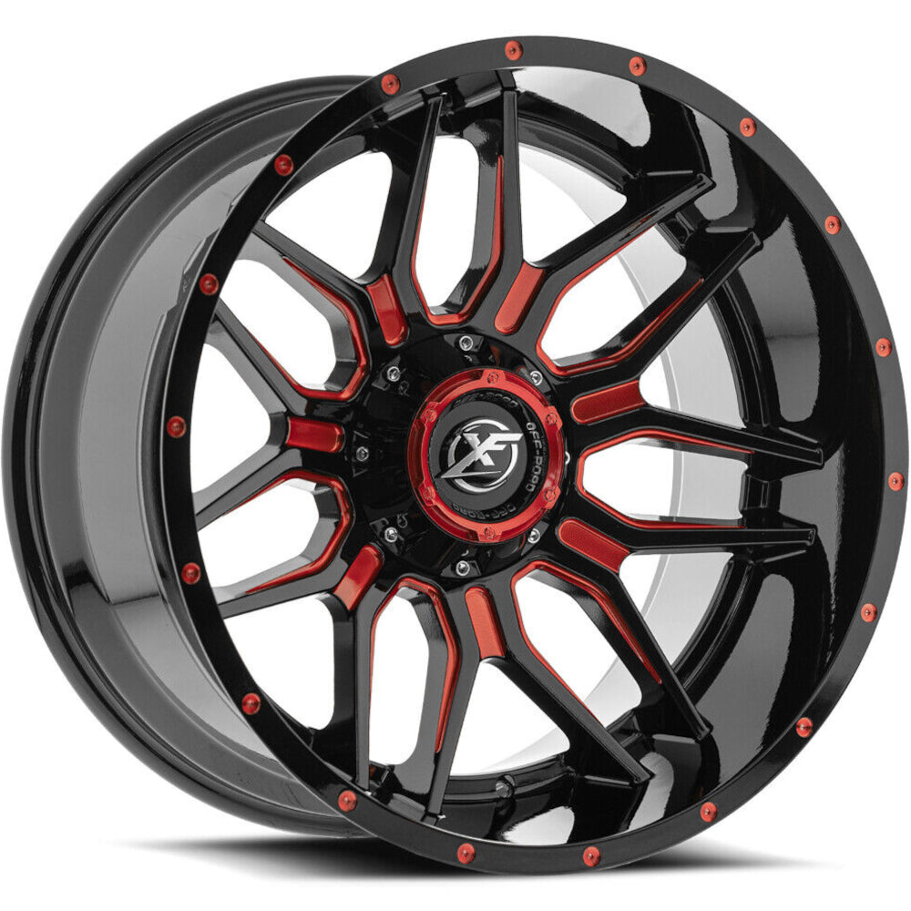 XF Offroad XF-222 Black Red Milled Wheel
