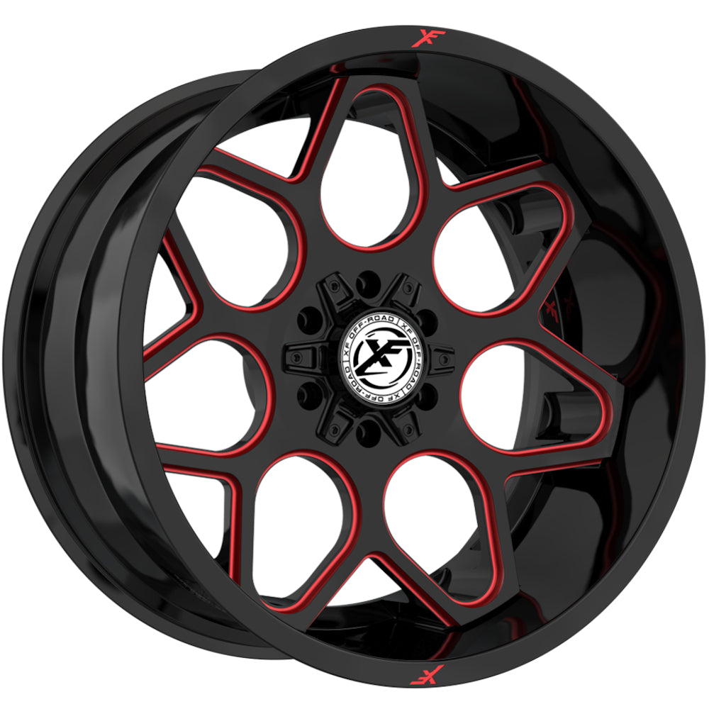 XF Offroad XF-233 Black Red Milled Wheel