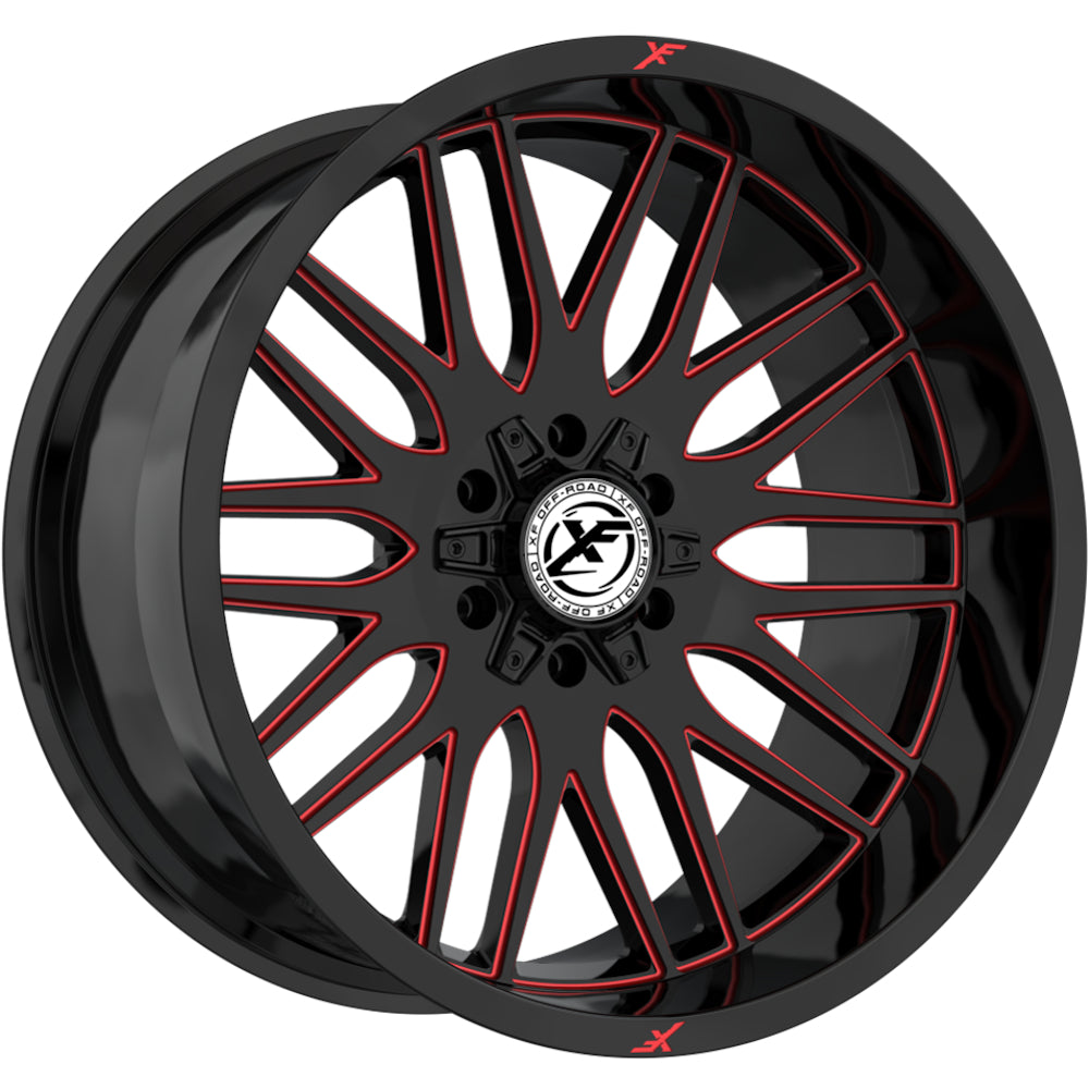 XF Offroad XF-240 Black Red Milled Wheel