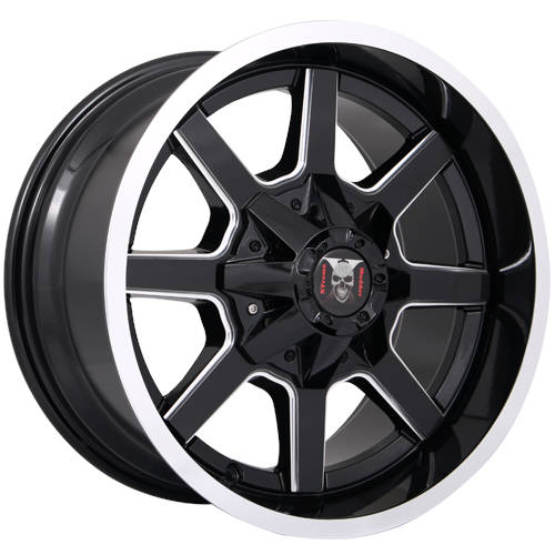 Xtreme Mudder XM-302 20x9 +5mm Gloss Black with Milled Spokes and a Machined Edge