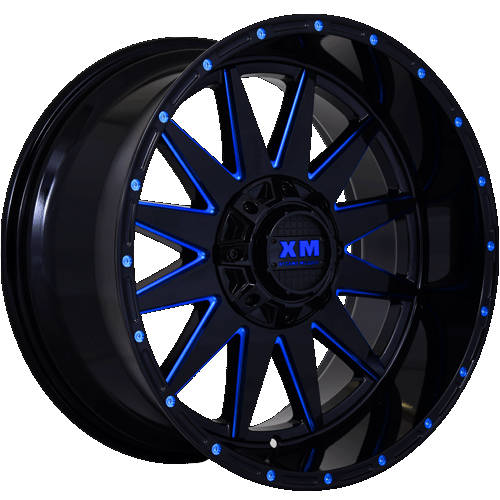 Xtreme Mudder XM-312 Black Blue Milled Wheel