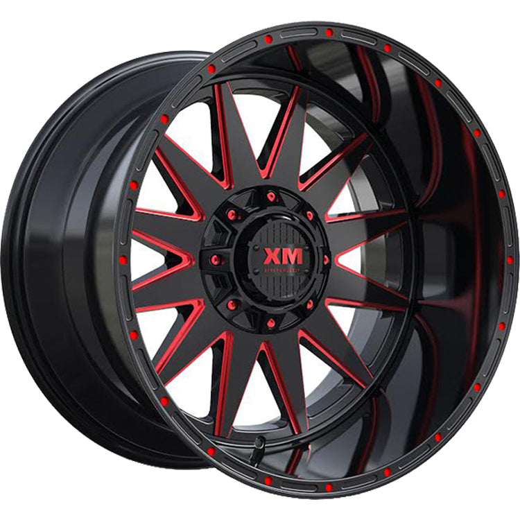 Xtreme Mudder XM-312 Black Red Milled Wheel