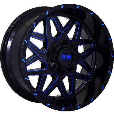 Xtreme Mudder XM-313 Black Blue Milled Wheel