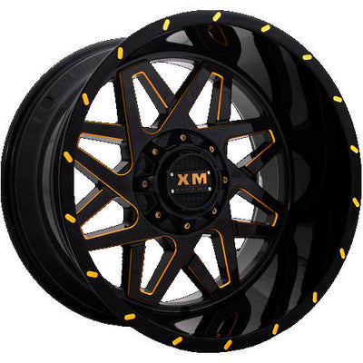 Xtreme Mudder XM-313 Black Yellow Milled Wheel