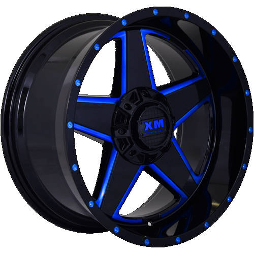 Xtreme Mudder XM-315 Black Blue Milled Wheel
