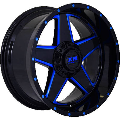 Xtreme Mudder XM-315 Black Blue Milled Wheel