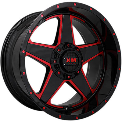 Xtreme Mudder XM-315 Black Red Milled Wheel
