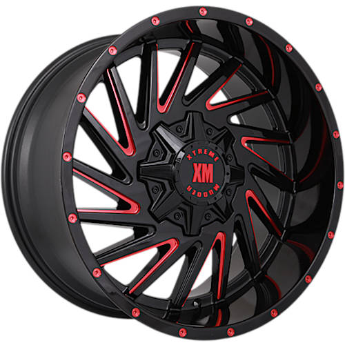 Xtreme Mudder XM-316 Black Red Milled Wheel