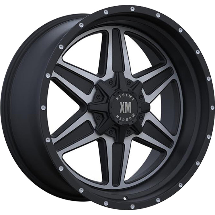 Xtreme Mudder XM-317 Black Machined Wheel