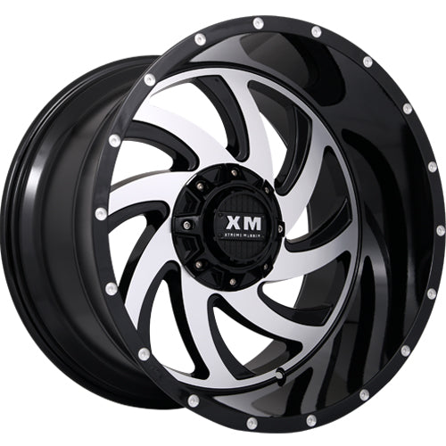Xtreme Mudder XM-324 Black Machined Wheel