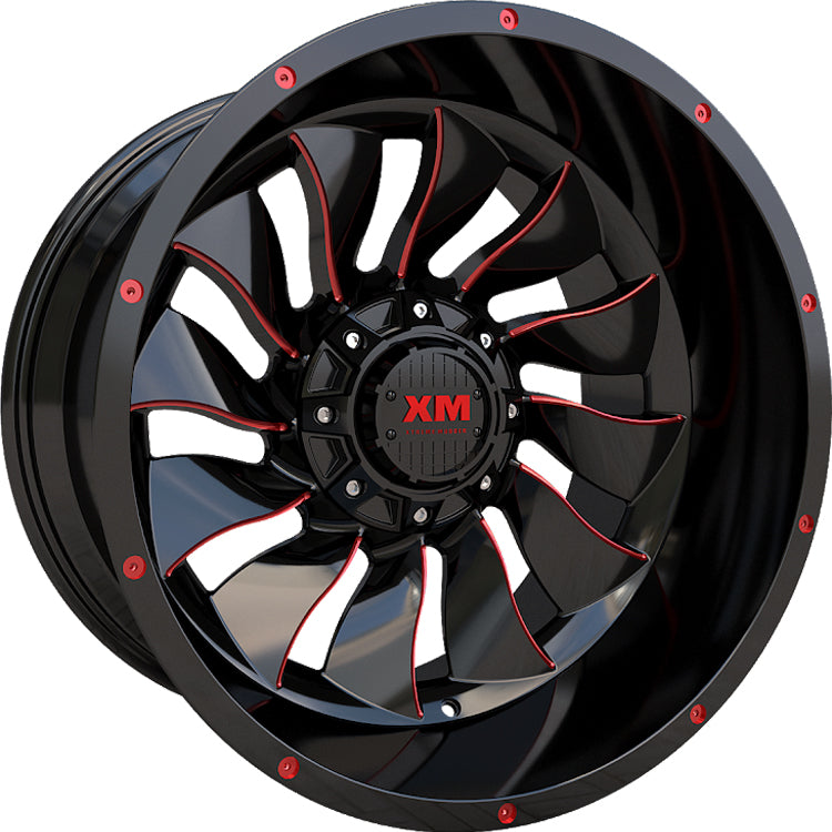 Xtreme Mudder XM-329 Black Red Milled Wheel
