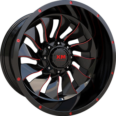 Xtreme Mudder XM-329 Black Red Milled Wheel