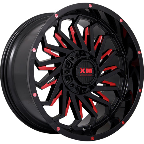 Xtreme Mudder XM-330 Black Red Milled Wheel