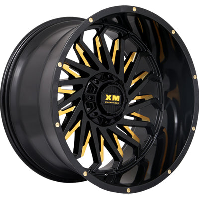 Xtreme Mudder XM-330 Black Yellow Milled Wheel