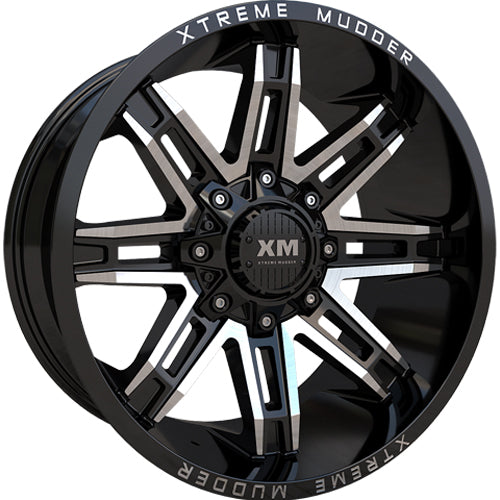 Xtreme Mudder XM-335 Black Machined Wheel
