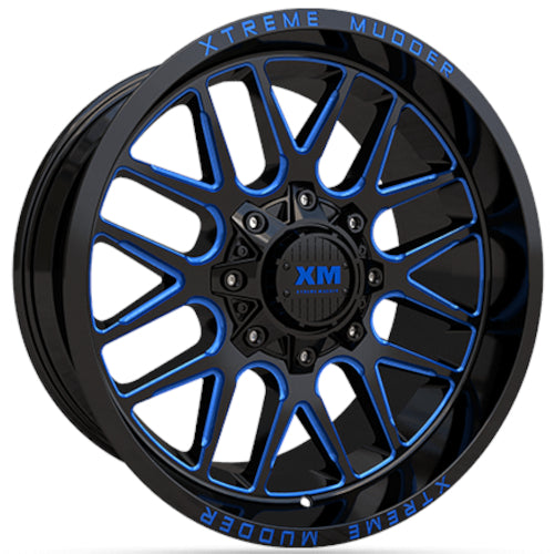 Xtreme Mudder XM-338 Black Blue Milled Wheel