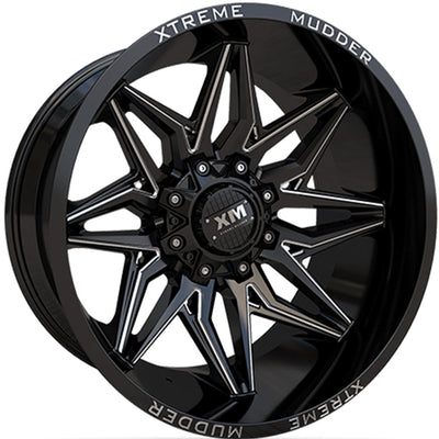 Xtreme Mudder XM-342 Black Milled Wheel