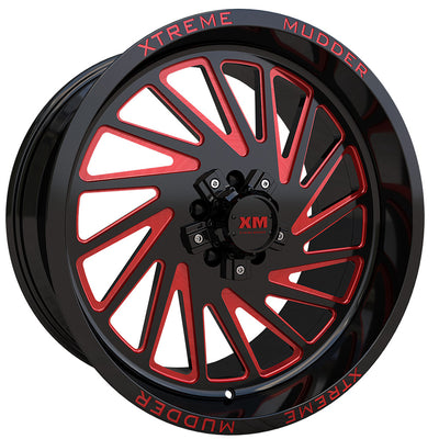 Xtreme Mudder XM-346 Black Red Milled Wheel