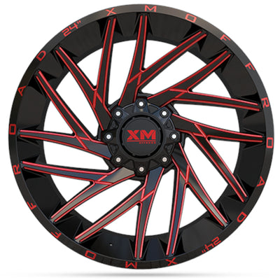 Xtreme Mudder XM-351 Black Red Milled Wheel