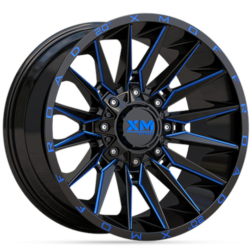 Xtreme Mudder XM-352 Black Blue Milled Wheel