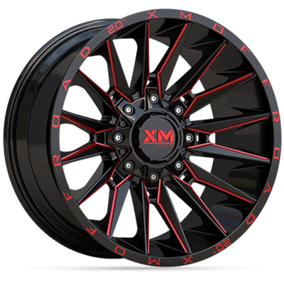 Xtreme Mudder XM-352 Black Red Milled Wheel