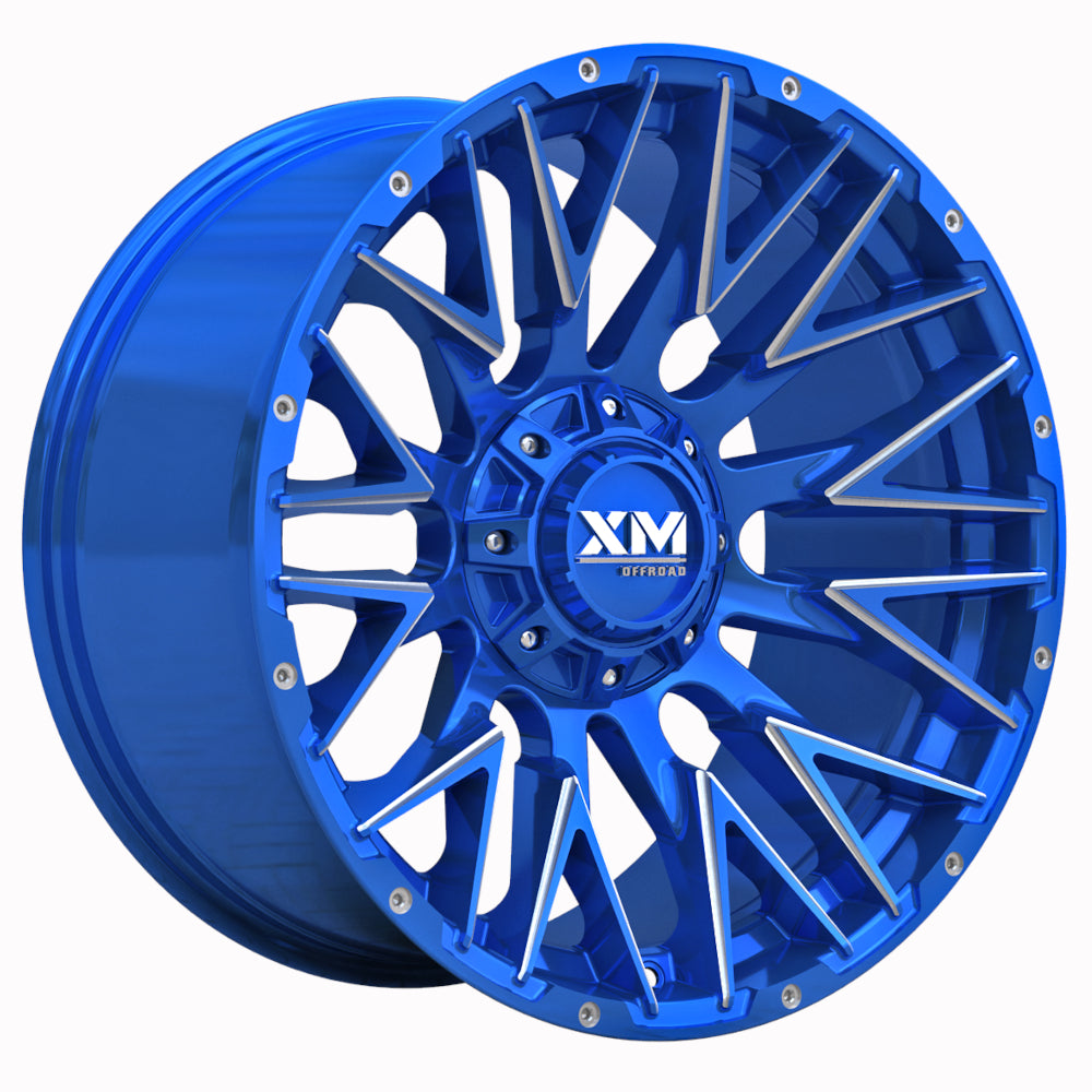 Xtreme Mudder XM-355 Blue Milled Wheel