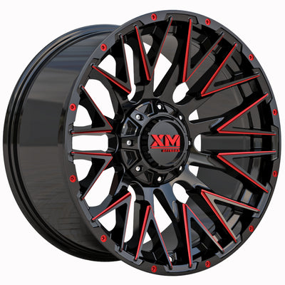 Xtreme Mudder XM-355 Black Red Milled Wheel