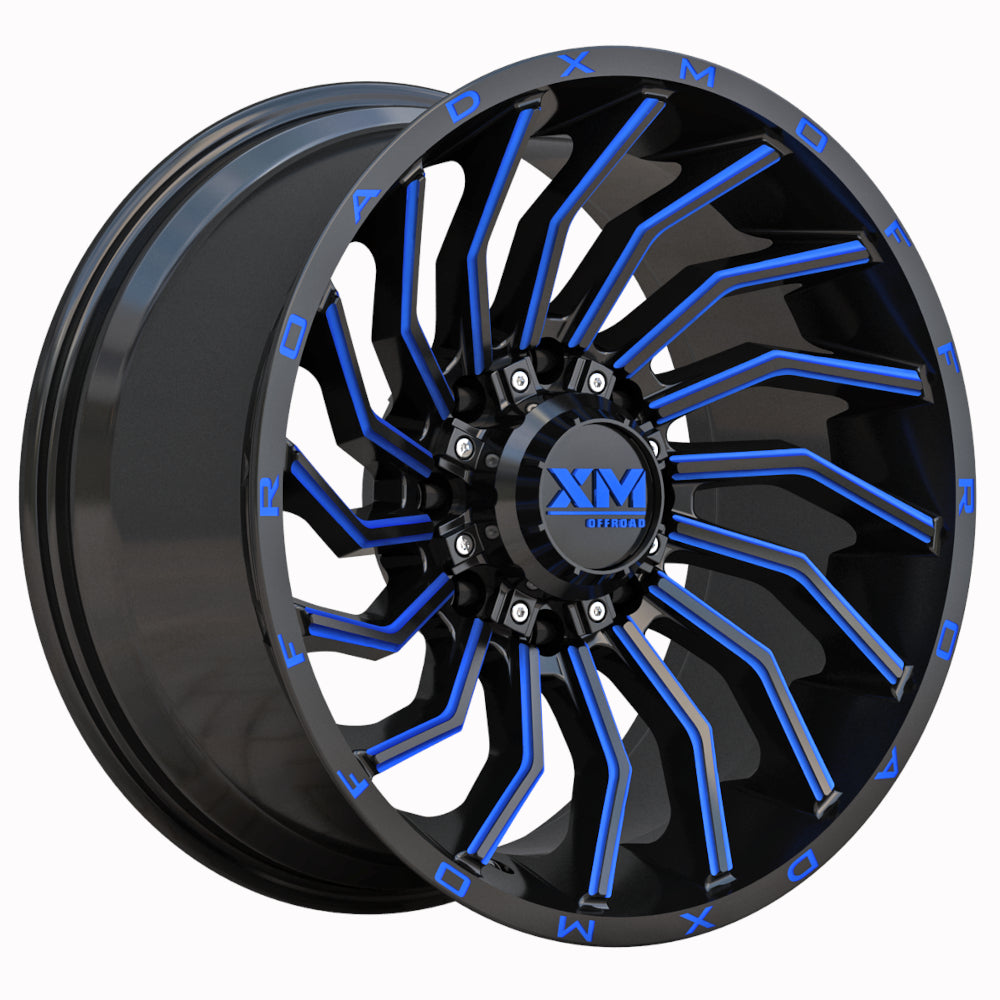 Xtreme Mudder XM-356 Black Blue Milled Wheel