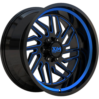 Xtreme Mudder XM-500 Black Blue Milled Wheel