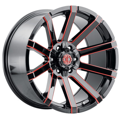 Xtreme NX-24 Black Red Milled Wheel
