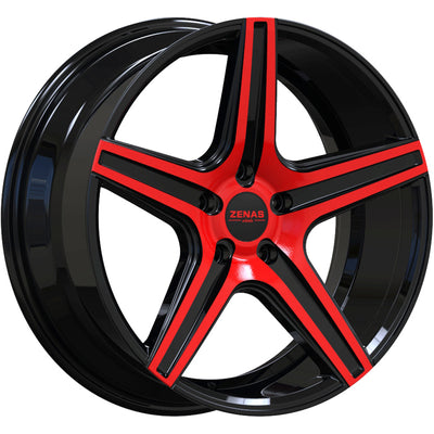Zenas ZW06 Black Red Machined Wheel