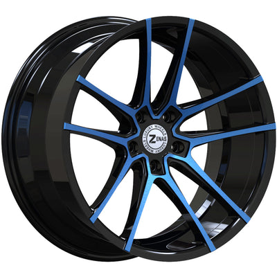 Zenas ZW12 Black Blue Machined Wheel